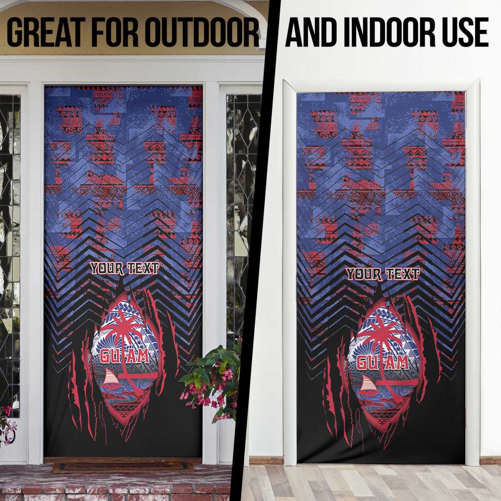 Guam Door Cover Chamorro Seal Tribal Scratch Design - Polynesian Pride