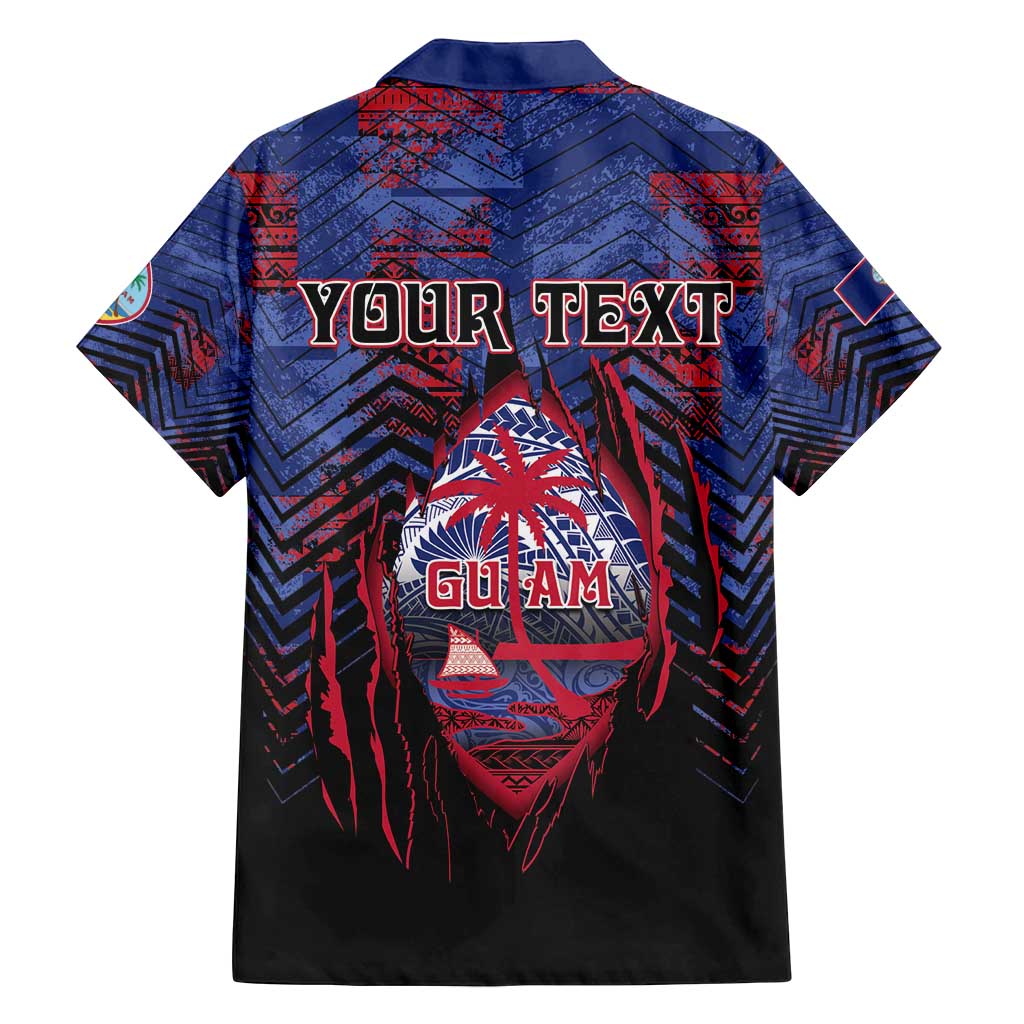 Personalised Guam Family Matching Puletasi and Hawaiian Shirt Chamorro Seal Tribal Scratch Design - Polynesian Pride