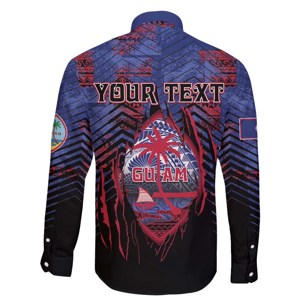 Personalised Guam Family Matching Tank Maxi Dress and Hawaiian Shirt Chamorro Seal Tribal Scratch Design - Polynesian Pride