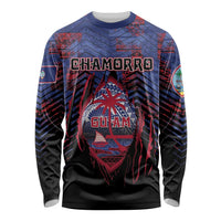 Personalised Guam Long Sleeve Shirt Chamorro Seal Tribal Scratch Design - Polynesian Pride