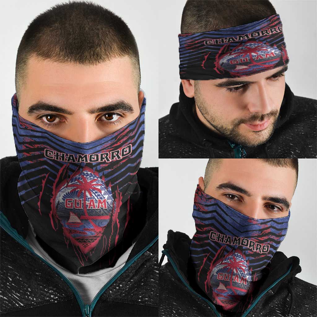 Guam Neck Gaiter Chamorro Seal Tribal Scratch Design DT05