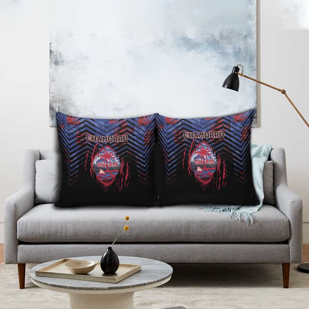 Guam Pillow Cover Chamorro Seal Tribal Scratch Design - Polynesian Pride