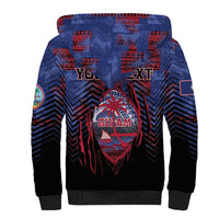 Personalised Guam Sherpa Hoodie Chamorro Seal Tribal Scratch Design DT05 - Polynesian Pride