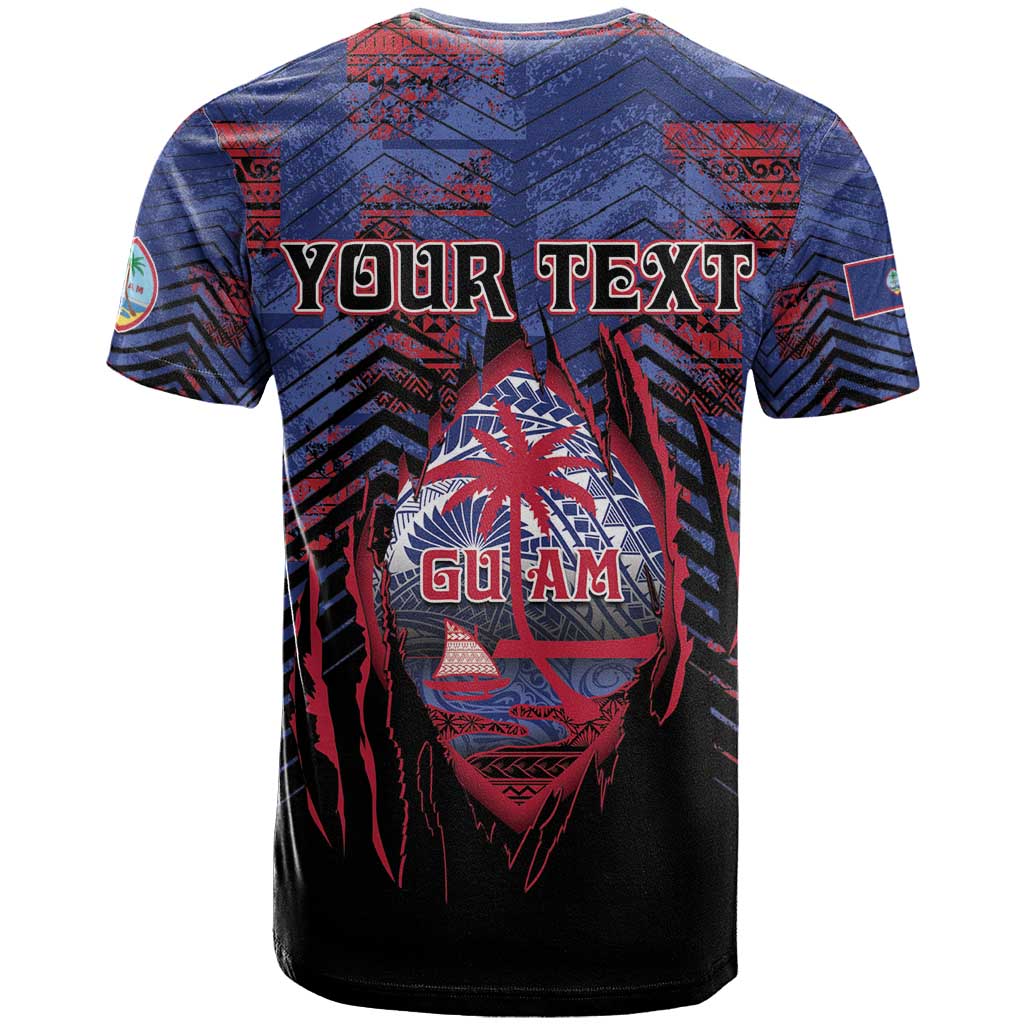 Personalised Guam T Shirt Chamorro Seal Tribal Scratch Design - Polynesian Pride