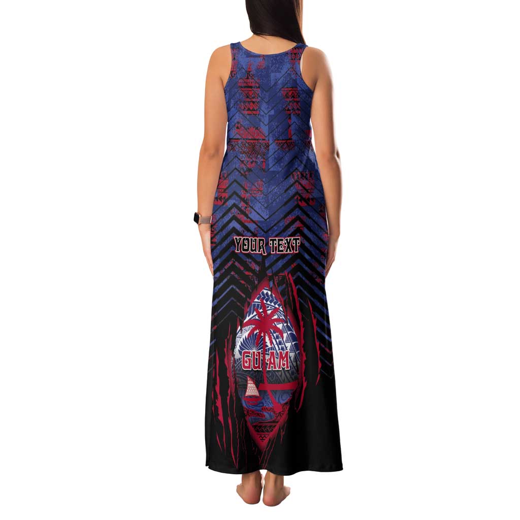 Personalised Guam Tank Maxi Dress Chamorro Seal Tribal Scratch Design - Polynesian Pride