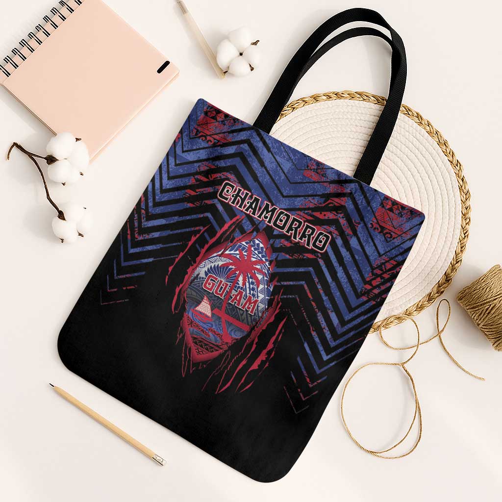 Guam Tote Bag Chamorro Seal Tribal Scratch Design - Polynesian Pride