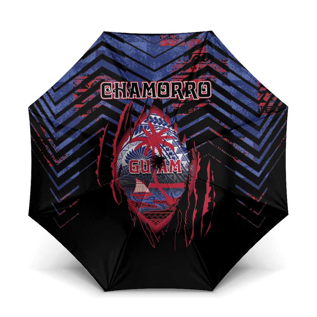 Guam Umbrella Chamorro Seal Tribal Scratch Design - Polynesian Pride