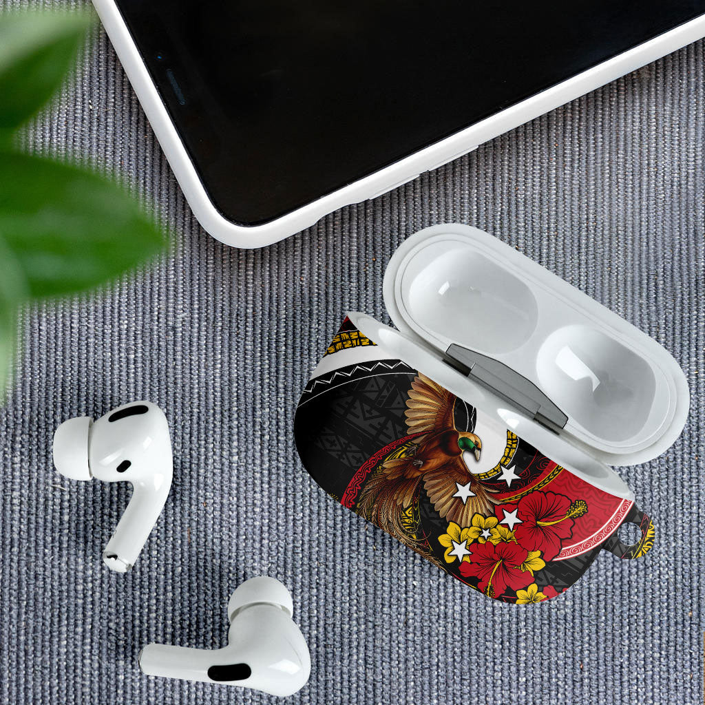 Papua New Guinea Language Week AirPods Case Bird Of Paradise Tribal Floral Pattern DT05 - Polynesian Pride