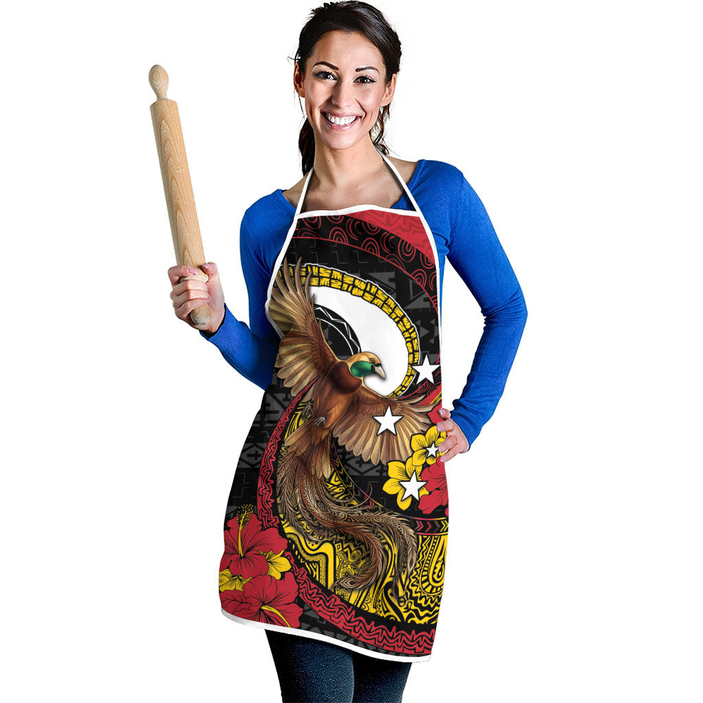 Papua New Guinea Language Week Apron Bird Of Paradise Tribal Floral Pattern DT05 - Polynesian Pride