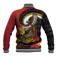 Personalised Papua New Guinea Language Week Baseball Jacket Bird Of Paradise Tribal Floral Pattern DT05 - Polynesian Pride