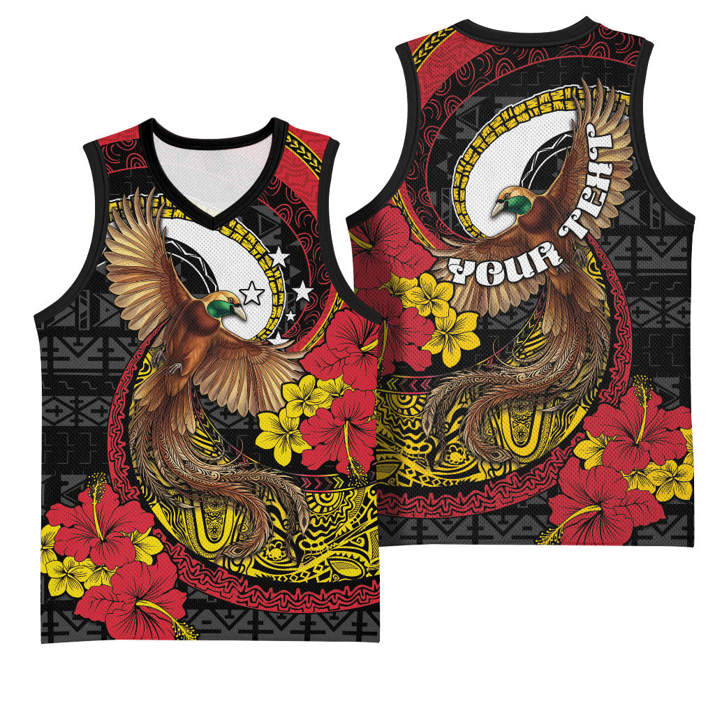 Personalised Papua New Guinea Language Week Basketball Jersey Bird Of Paradise Tribal Floral Pattern DT05 - Polynesian Pride