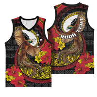 Personalised Papua New Guinea Language Week Basketball Jersey Bird Of Paradise Tribal Floral Pattern DT05 - Polynesian Pride