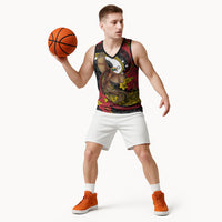 Personalised Papua New Guinea Language Week Basketball Jersey Bird Of Paradise Tribal Floral Pattern DT05 - Polynesian Pride