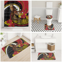 Papua New Guinea Language Week Bathroom Set Bird Of Paradise Tribal Floral Pattern DT05 - Polynesian Pride
