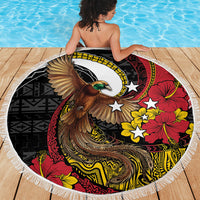 Papua New Guinea Language Week Beach Blanket Bird Of Paradise Tribal Floral Pattern DT05 - Polynesian Pride