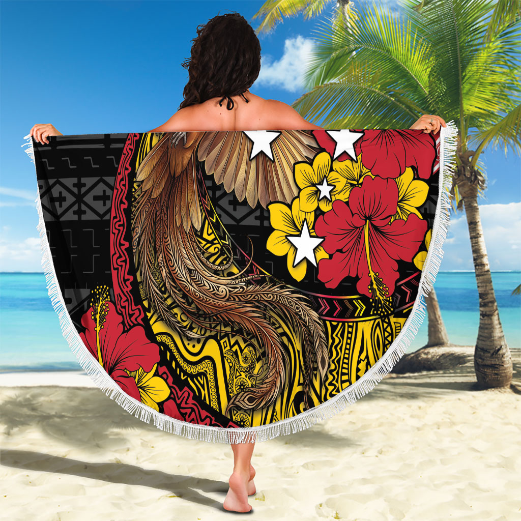 Papua New Guinea Language Week Beach Blanket Bird Of Paradise Tribal Floral Pattern DT05 - Polynesian Pride