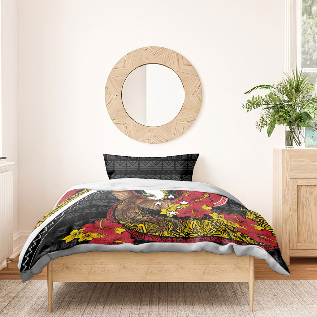 Papua New Guinea Language Week Bedding Set Bird Of Paradise Tribal Floral Pattern DT05 - Polynesian Pride