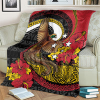 Papua New Guinea Language Week Blanket Bird Of Paradise Tribal Floral Pattern DT05 - Polynesian Pride