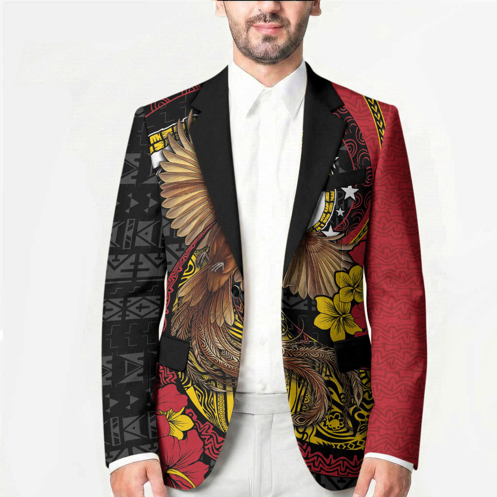 Personalised Papua New Guinea Language Week Blazer Bird Of Paradise Tribal Floral Pattern DT05 - Polynesian Pride