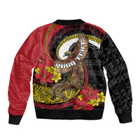 Personalised Papua New Guinea Language Week Bomber Jacket Bird Of Paradise Tribal Floral Pattern DT05 - Polynesian Pride