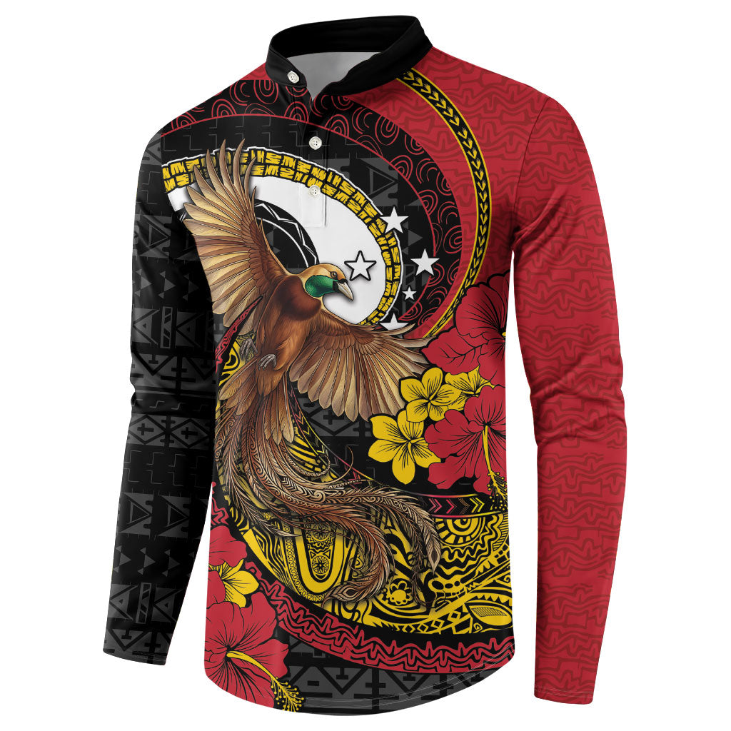 Personalised Papua New Guinea Language Week Button Sweatshirt Bird Of Paradise Tribal Floral Pattern DT05 - Polynesian Pride
