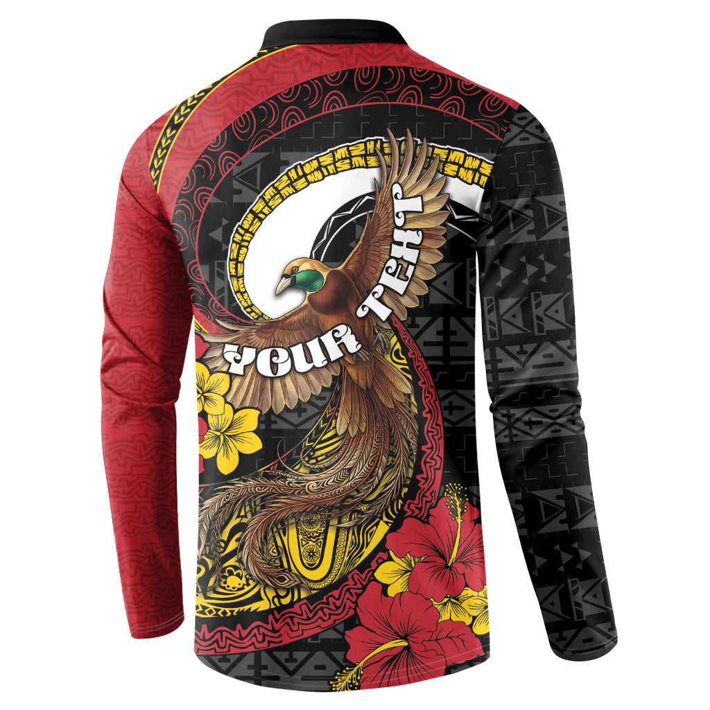 Personalised Papua New Guinea Language Week Button Sweatshirt Bird Of Paradise Tribal Floral Pattern DT05 - Polynesian Pride