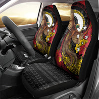 Papua New Guinea Language Week Car Seat Cover Bird Of Paradise Tribal Floral Pattern DT05 - Polynesian Pride