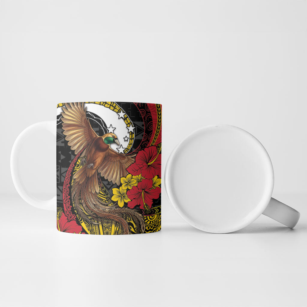 Personalised Papua New Guinea Language Week Ceramic Mug Bird Of Paradise Tribal Floral Pattern DT05 - Polynesian Pride