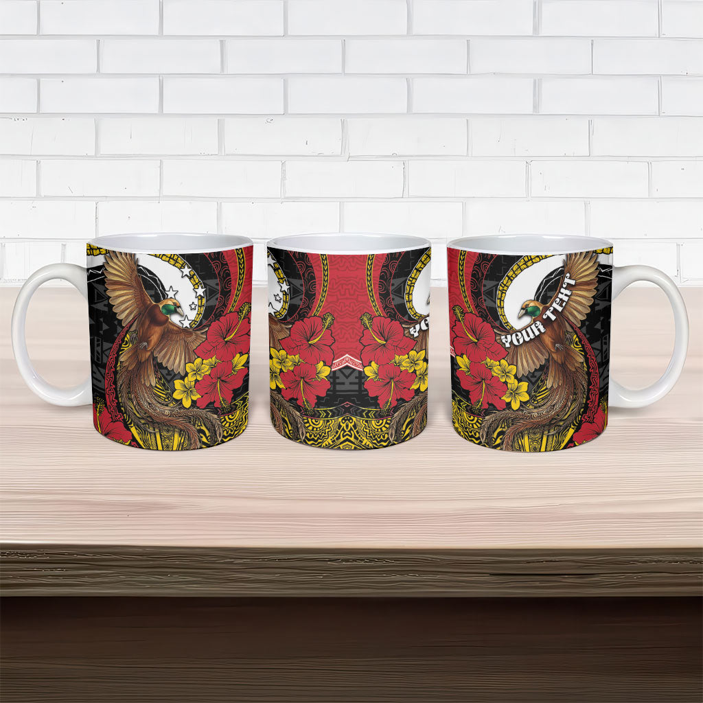 Personalised Papua New Guinea Language Week Ceramic Mug Bird Of Paradise Tribal Floral Pattern DT05 - Polynesian Pride