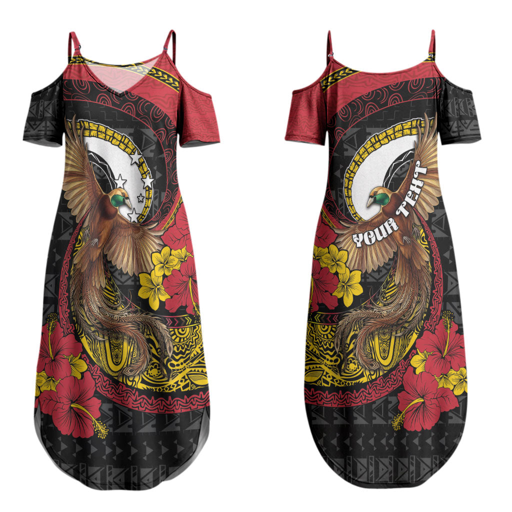 Personalised Papua New Guinea Language Week Couples Matching Summer Maxi Dress and Hawaiian Shirt Bird Of Paradise Tribal Floral Pattern DT05 - Polynesian Pride