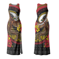 Personalised Papua New Guinea Language Week Couples Matching Tank Maxi Dress and Hawaiian Shirt Bird Of Paradise Tribal Floral Pattern DT05 - Polynesian Pride