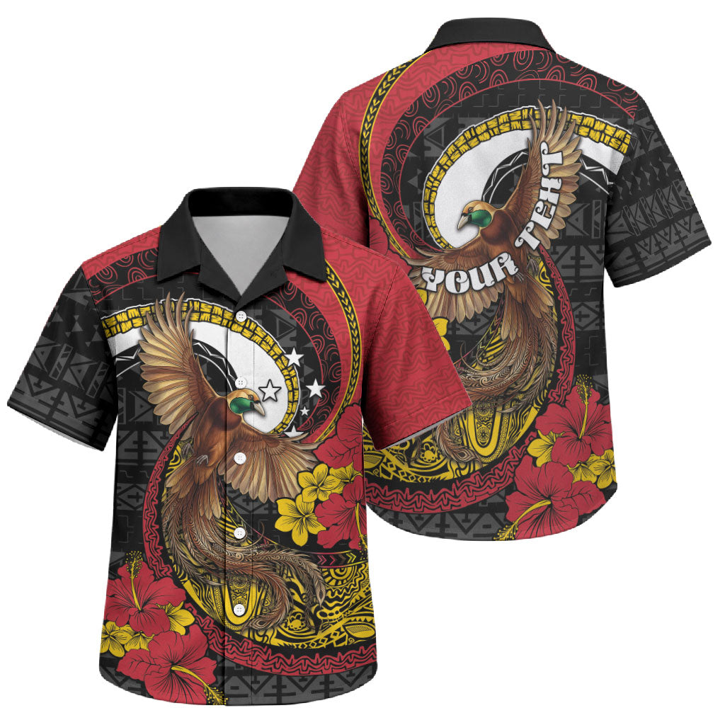 Personalised Papua New Guinea Language Week Family Matching Tank Maxi Dress and Hawaiian Shirt Bird Of Paradise Tribal Floral Pattern DT05 Son's Shirt Black - Polynesian Pride