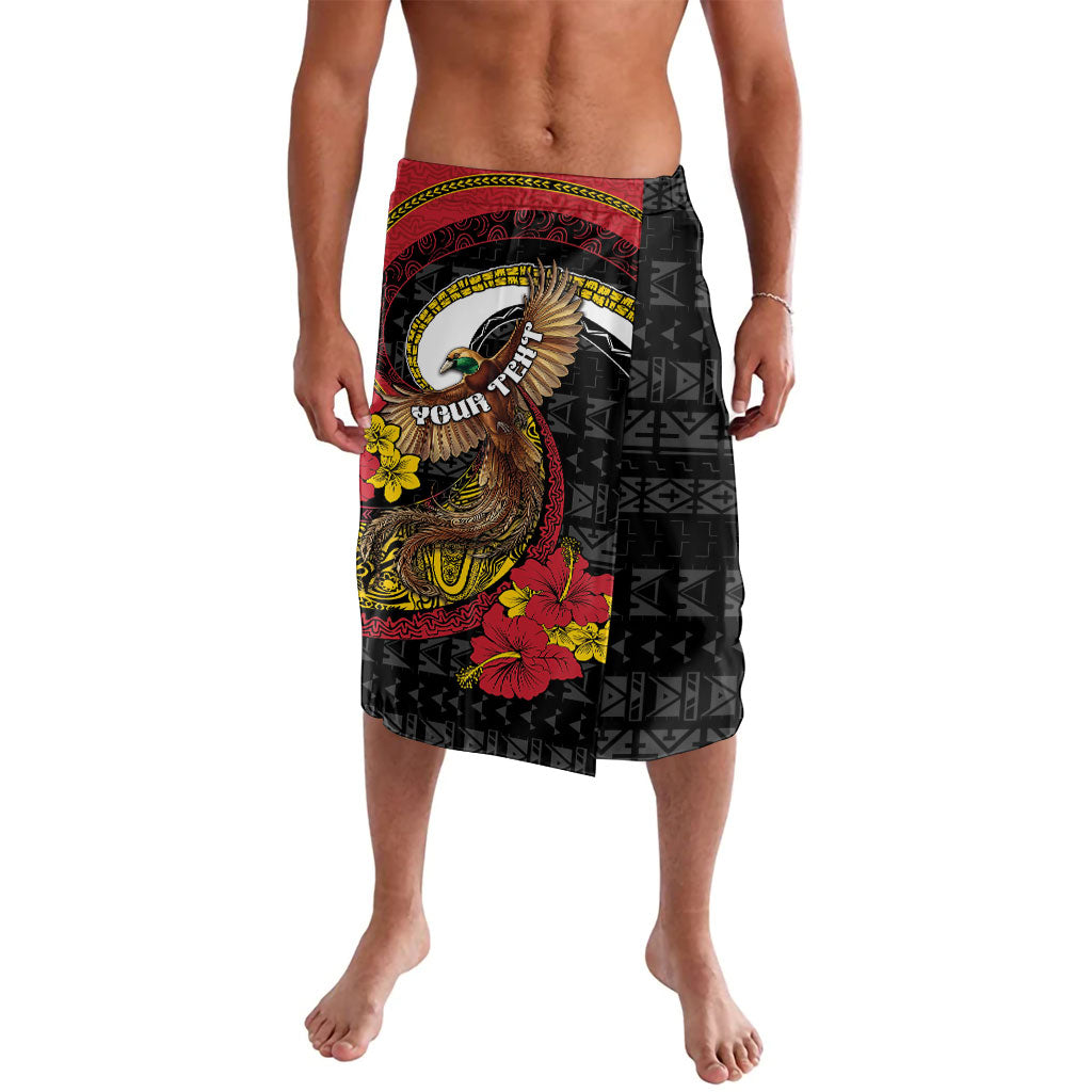 Personalised Papua New Guinea Language Week Lavalava Bird Of Paradise Tribal Floral Pattern DT05 Black - Polynesian Pride