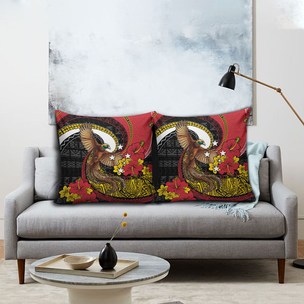 Papua New Guinea Language Week Pillow Cover Bird Of Paradise Tribal Floral Pattern DT05 - Polynesian Pride