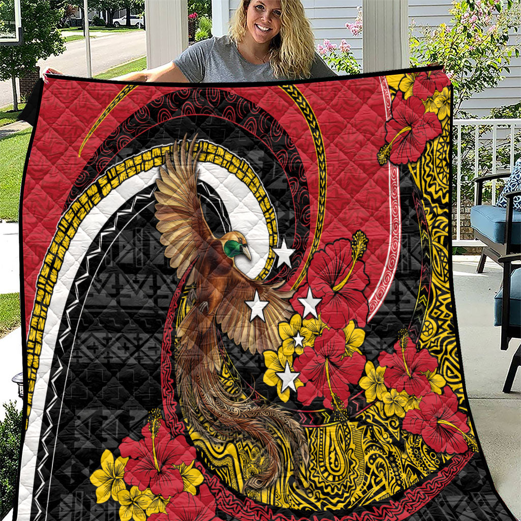 Papua New Guinea Language Week Quilt Bird Of Paradise Tribal Floral Pattern