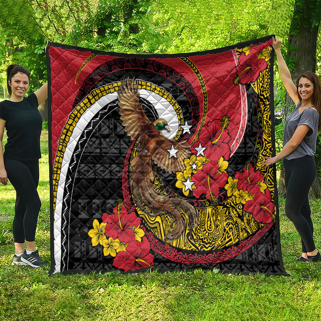 Papua New Guinea Language Week Quilt Bird Of Paradise Tribal Floral Pattern DT05 - Polynesian Pride