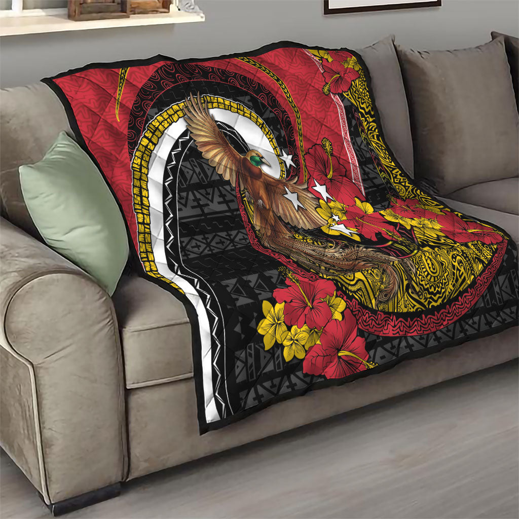 Papua New Guinea Language Week Quilt Bird Of Paradise Tribal Floral Pattern DT05 - Polynesian Pride