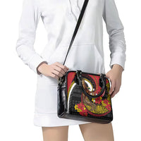 Papua New Guinea Language Week Shoulder Handbag Bird Of Paradise Tribal Floral Pattern DT05 - Polynesian Pride