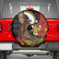 Papua New Guinea Language Week Spare Tire Cover Bird Of Paradise Tribal Floral Pattern DT05 - Polynesian Pride