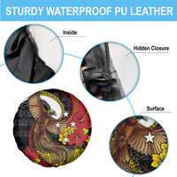 Papua New Guinea Language Week Spare Tire Cover Bird Of Paradise Tribal Floral Pattern DT05 - Polynesian Pride