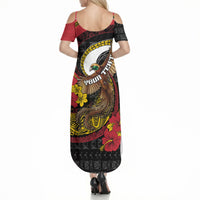 Personalised Papua New Guinea Language Week Summer Maxi Dress Bird Of Paradise Tribal Floral Pattern DT05 - Polynesian Pride