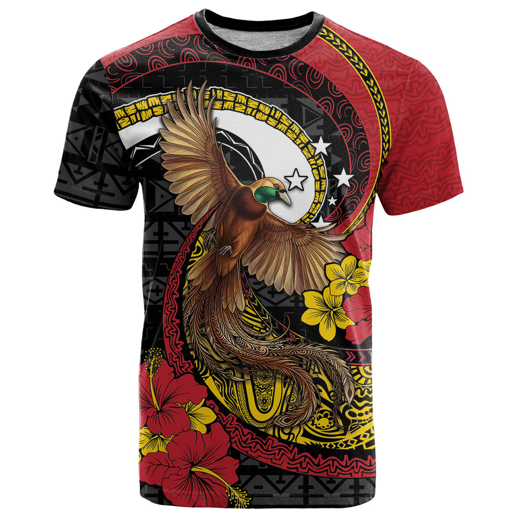 Personalised Papua New Guinea Language Week T Shirt Bird Of Paradise Tribal Floral Pattern