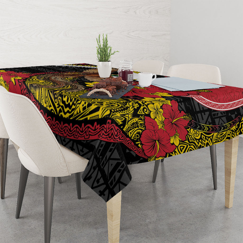 Papua New Guinea Language Week Tablecloth Bird Of Paradise Tribal Floral Pattern DT05 - Polynesian Pride