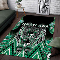 Aotearoa Ngati Awa Area Rug Maori Tribal Green Marble Paua Shell Pattern DT05 Green - Polynesian Pride