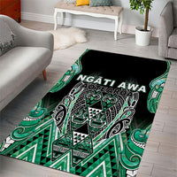 Aotearoa Ngati Awa Area Rug Maori Tribal Green Marble Paua Shell Pattern DT05 - Polynesian Pride
