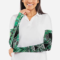 Aotearoa Ngati Awa Arm Sleeves Maori Tribal Green Marble Paua Shell Pattern DT05 - Polynesian Pride