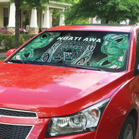 Aotearoa Ngati Awa Auto Sun Shade Maori Tribal Green Marble Paua Shell Pattern DT05 - Polynesian Pride