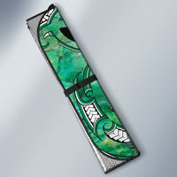 Aotearoa Ngati Awa Auto Sun Shade Maori Tribal Green Marble Paua Shell Pattern DT05 - Polynesian Pride
