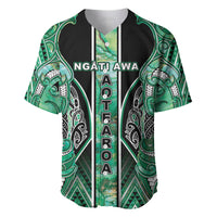 Aotearoa Ngati Awa Baseball Jersey Maori Tribal Green Marble Paua Shell Pattern DT05 Green - Polynesian Pride