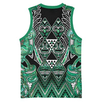 Aotearoa Ngati Awa Basketball Jersey Maori Tribal Green Marble Paua Shell Pattern DT05 - Polynesian Pride